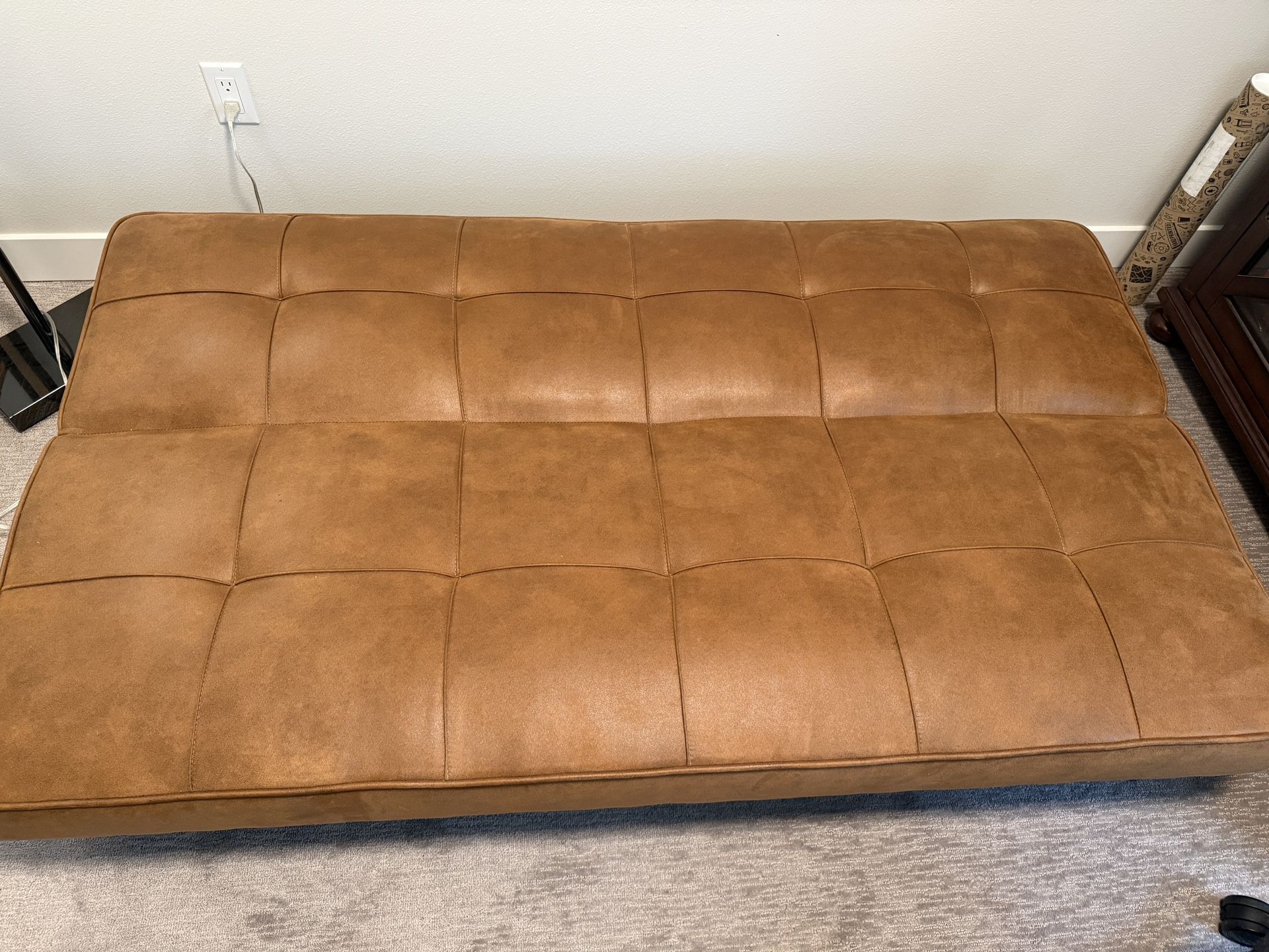 Brown Sofa Bed/ Futon In Excellent Condition 