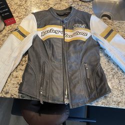 Harley Davidson Leather Riding Jacket Womens XS