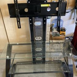 Metal Tv Stand With Three Glass Shelves $50