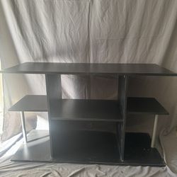 Black Multi-Shelf TV Stand Media Console