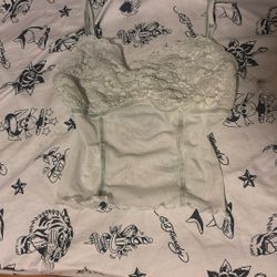Cute 2000 Styled Y2K White Lacey Top 