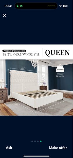 Queen Bed Frame with Mattress
