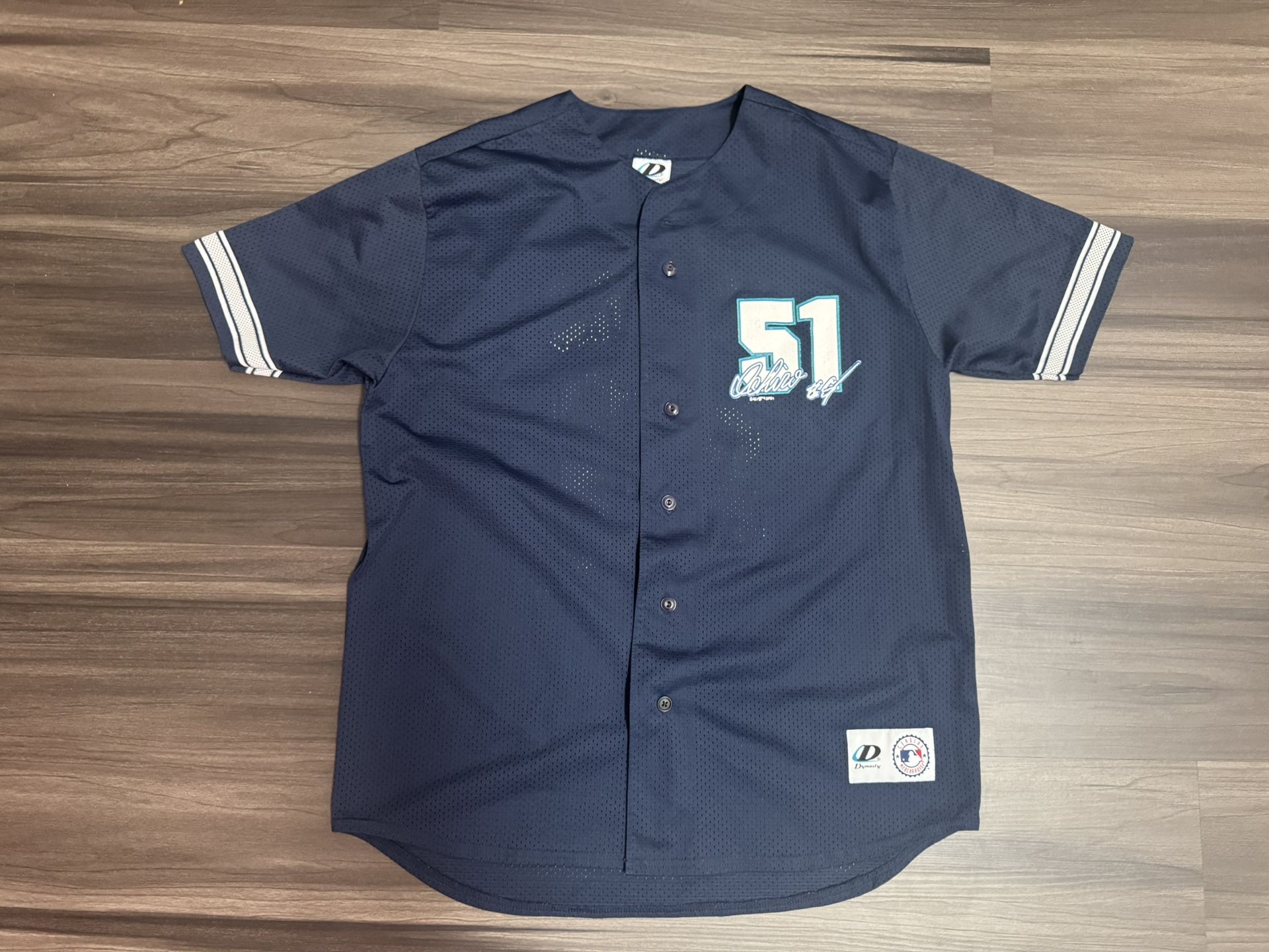 Vintage Dyntasy 2001 Seattle Mariners Ichiro Suzuki 51 Signature MLB Jersey Sz L 