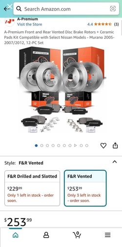 A Premium Front And Rear Brake Rotors Ceramic Pad Kits