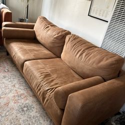 Faux Leather/Suede Couch 