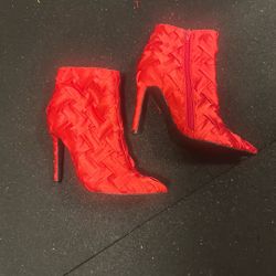 NEW Red Boots By FASHIONOVA size 7.5