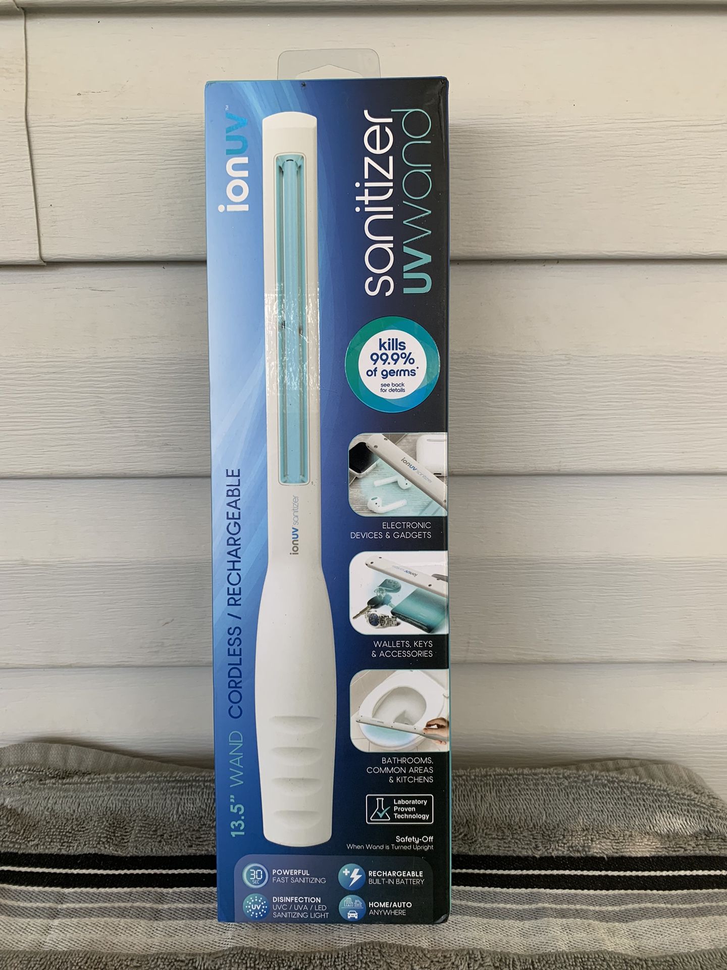 Ion UV Sanitizer Light Wand 13" Cordless White Rechargeable
