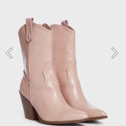 Pink Cow boy Boots Womens Size 7.5 New