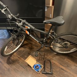 Roadmaster Granite Peak 18 speed Mountain Bike 24" inch wheels - BLACK + 2 locks