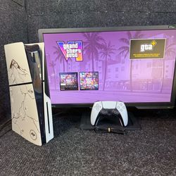 Ps5 Slim Disc 1TB Ghost Of Yotei Edition with Controller and Cables
