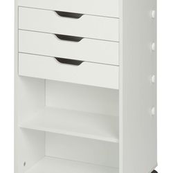3-Drawer Craft Storage Cart CRT-06345 White 15.91" x 33.62"