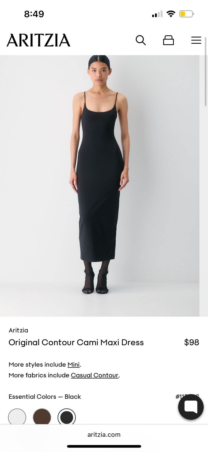 Aritzia Black Long Dress