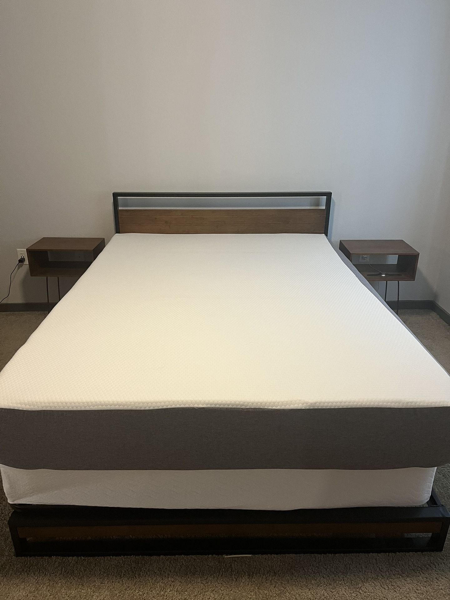 Platform Bed With Box Spring and new mattress