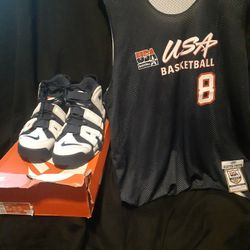 Nike more uptempo Olympic bundle size 10 with pippen usa Jersey size medium