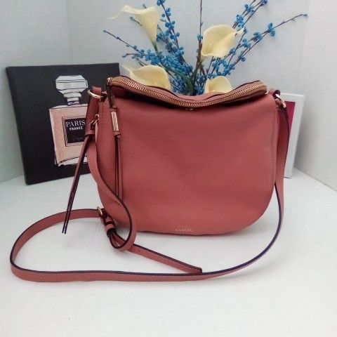 Vince Camuto Kenzys Leather Crossbody Purse, Soft/Sushi Pink