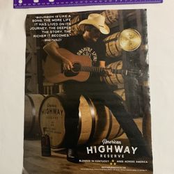 Brad Paisley “Playing Guitar”American Highway Reserve Magazine Ad