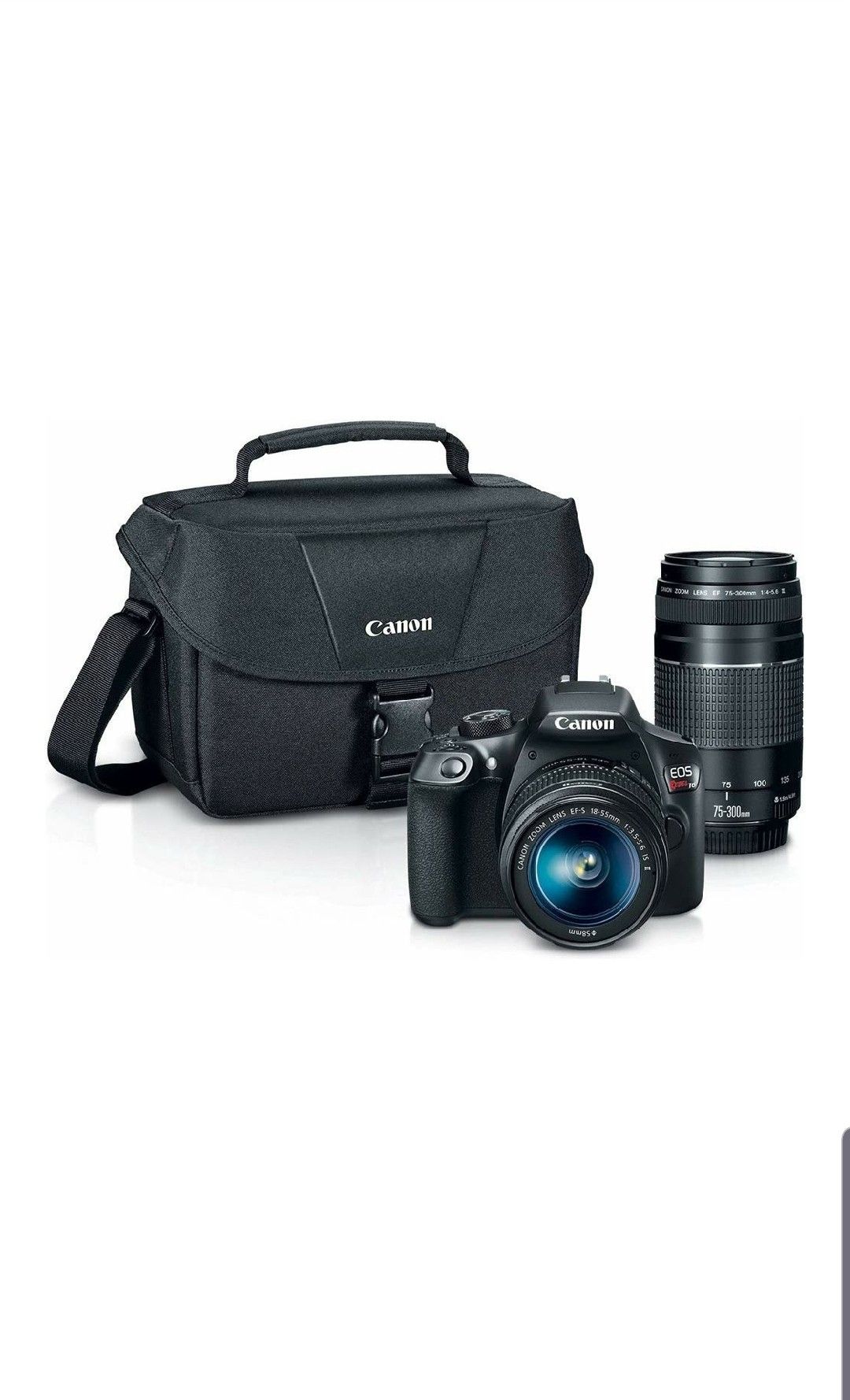 Canon Digital SLR Camera Kit [EOS Rebel T6] with EF-S 18-55mm and EF 75-300mm Zoom Lenses - Black