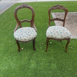 Antique Vintage-Style Accent Chairs (2)