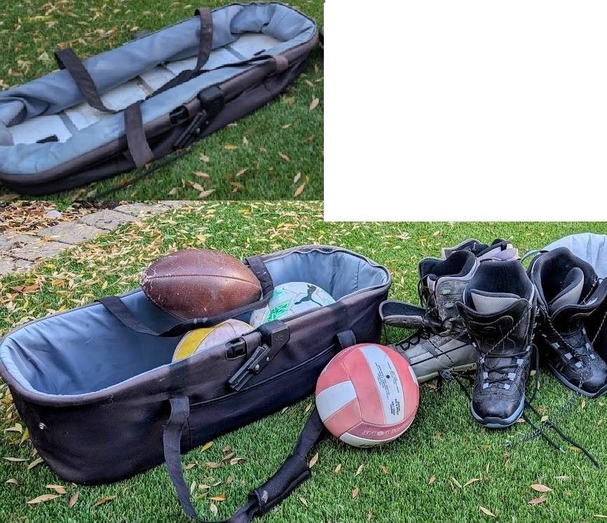 large collapsible basket (ski/snowboard boot carrier, ball bin, pet bed, bassinet, storage tote bag