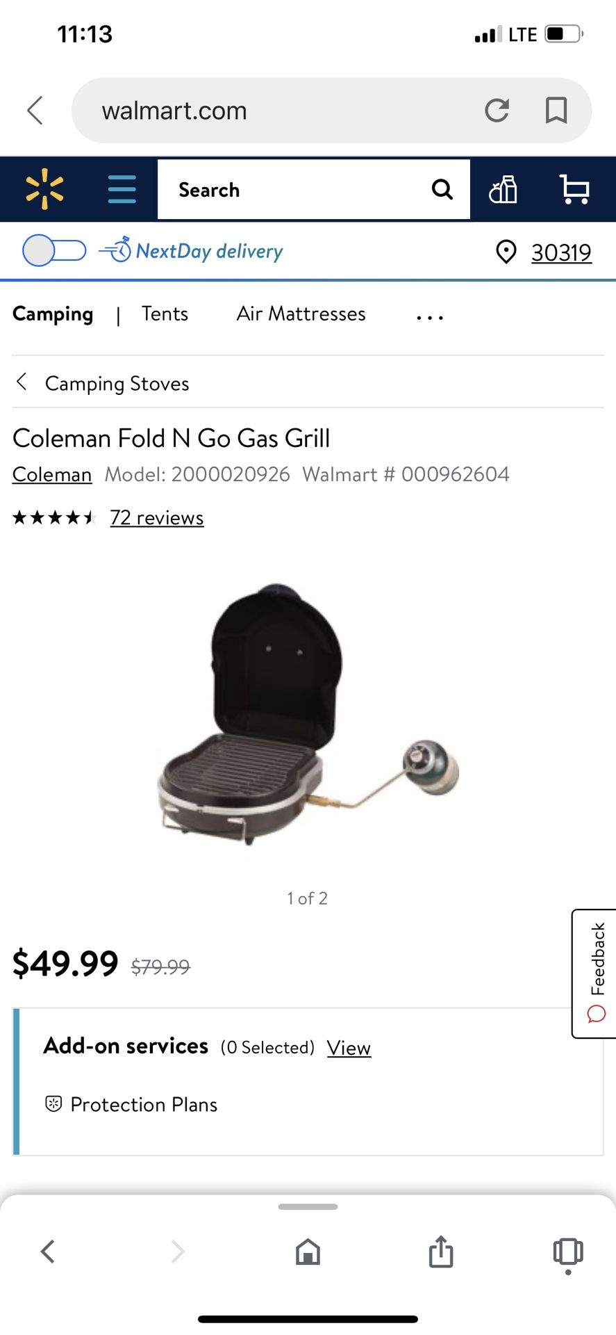 Coleman fold & go grill , brand new never taken out of box