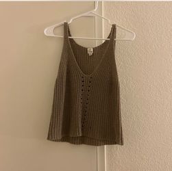 Brown knit crop top
