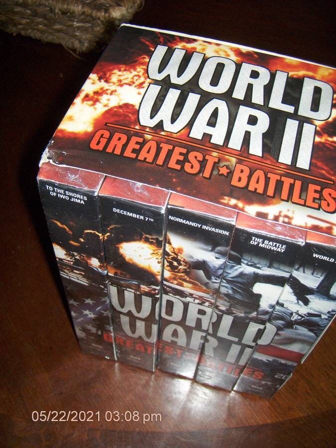 WORLD WAR II Greatest Battles 5 VHS Tapes Collector Series 2/Factory Sealed