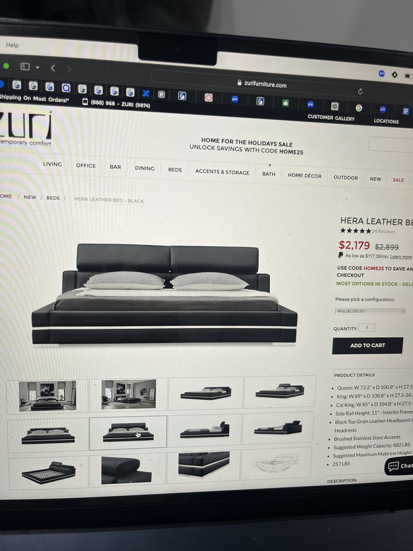 King Leather Bed Frame Like new