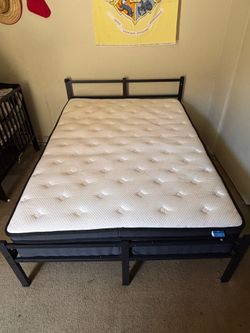 Full Size bed frame with mattress