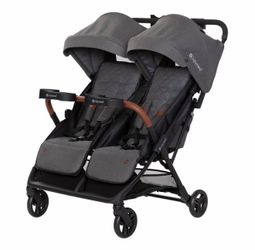 New In Box Baby Trend York Compact Side-By-Side Double Full Size Stroller - Cosmic Gray