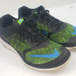 Nike Mens FS Lite TR 2 Lace Up Low Top Black Green Running Shoes Size 11.5