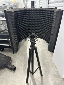  Rockville Recording Studio Microphone Isolation Shield + Heavy Duty Tripod Stand