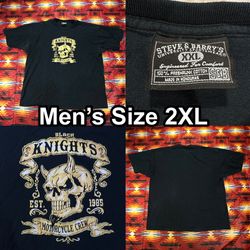 Steve & Barry's Black Knights Motorcycle Crew Black T-Shirt Men’s Size 2XL