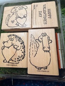 Animal Stampin' Up! Wood Stamp Set of 6 As Is