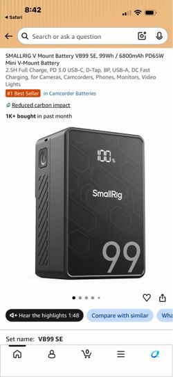 SmallRig VB99 SE Mini V-Mount Battery