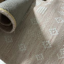 New Area Rug.  Soft  Pink And White. 