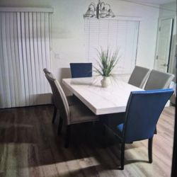 Six top marble kitchen table