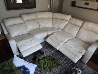 Ivory Genuine Leather Sectional