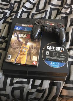 PS4 with black ops 3 and 2 controllers and 2k17