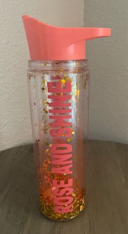Apana ‘Rose and Shine’ Pink with Gold Glitter Water Bottle