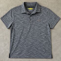 Greg Norman Mens XL Play Dry Golf Polo Shirt Gray Black Heather Performance