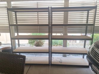 Two garage storage shelves
