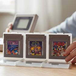 (3) 1989-90 Nintendo Game Boy Games Wario Blast/Dr Mario/Tetris/W/Plastic Cases. Like new condition. This image shows three original Nintendo Game Boy