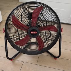 Hyper Tough 20" 3-Speed High Velocity Sealed Motor Drum Fan with 360 Degree Tilt Head and Wall Mount