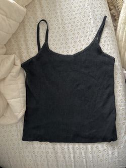 Brandy Melville Black Ribbed Tank Top 