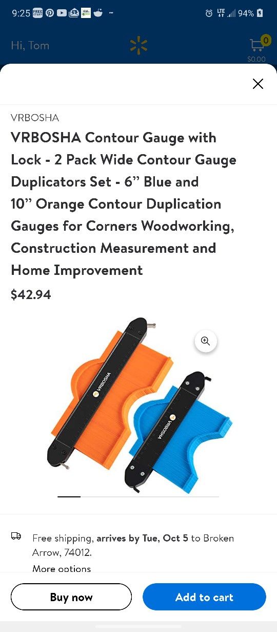 VRBOSHA Contour Gauge with Lock - 2 Pack Wide Contour Gauge Duplicators Set - 6’’ & 10’’ 