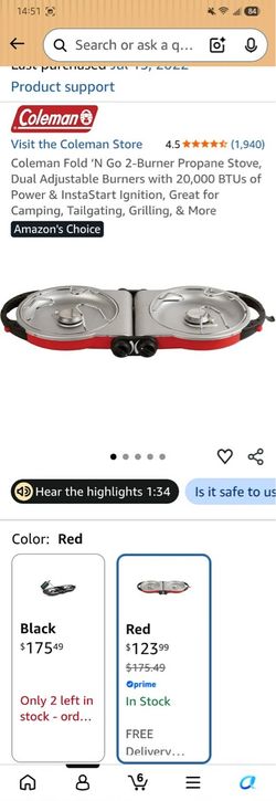 Coleman Fold 'N Go 2-Burner Propane Stove