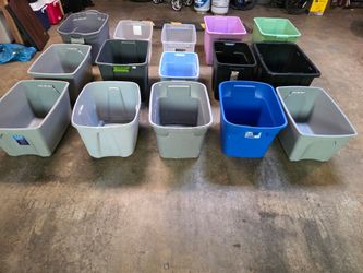 15 medium totes(no lids)