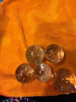 Natural Clear/Smoky Quartz Crystal Sphere Set – 5 Pieces