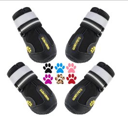 QUMY Dog Shoes for Large Dogs, Medium Dog Boots & Paw Protectors for Winter Snowy Day, Summer Hot Pavement, Water-Resistant in Rainy Weather, Outdoor 