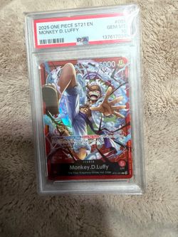 2025 ONE PIECE STARTER DECK ST21-EX GEAR 5 #001 MONKEY D. LUFFY PSA 10